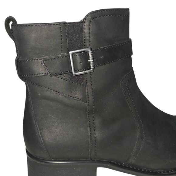 Clarks Collection Women Black Leather Ankle Boots Orinoco Bend Size 10W Zipper - Picture 11 of 16